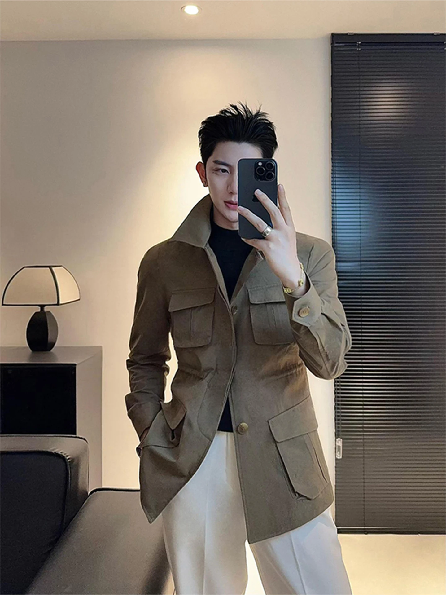 

i een ort Мужская ветровка Jaet Американская рабочая одежда в стиле ретро Пальто повседневное свободного кроя Молодежная осень-зима High End Sensation