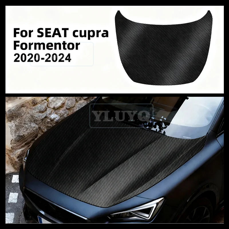 

For SEAT Cupra Formentor 2020 2021 2022 2023 2024 LHD RHD Car Front Bonnet Engine Hood Carbon Fiber Pattern TPU PPF Wrap Film
