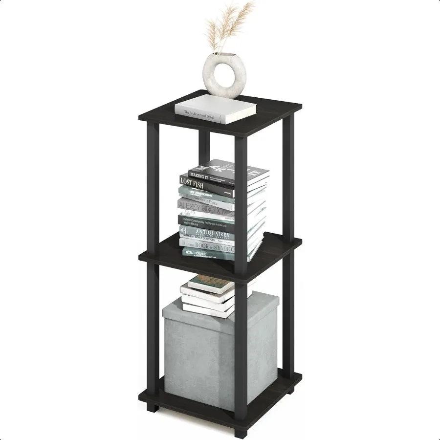 رف كتب قابل للتكديس سهل التجميع من TurnNTube باللون الأسود