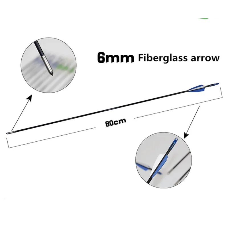 Fibreglass Arrows  6/12/24/36PCS/KIT Nocks Archery Arrows Compound Bow Recurve Bows Hunting and Target Practice 80cm Arrow