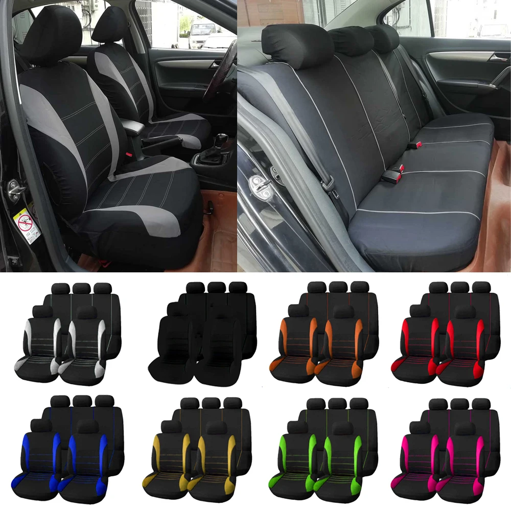 

Universal Car Seat Cover Fabric Car Seat Cushion For Front Rear Seats With Headrest Cover Seat Protector For Car SUV Trucks Van