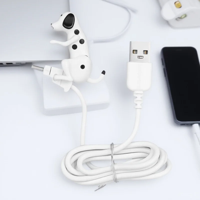 Câble de chargement Durable de Type C, chien drôle, ligne de données USB créative, adaptateur Portable de chargement de téléphone, câble USB Durable