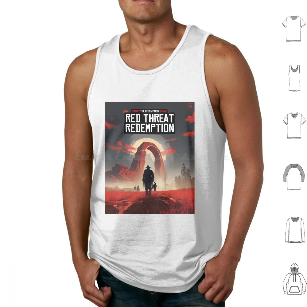 Red Threat Redemption : Granit 'the Redemption' Xhaka Tank Tops Print Cotton Goonertoons Football London Coyg Gunners