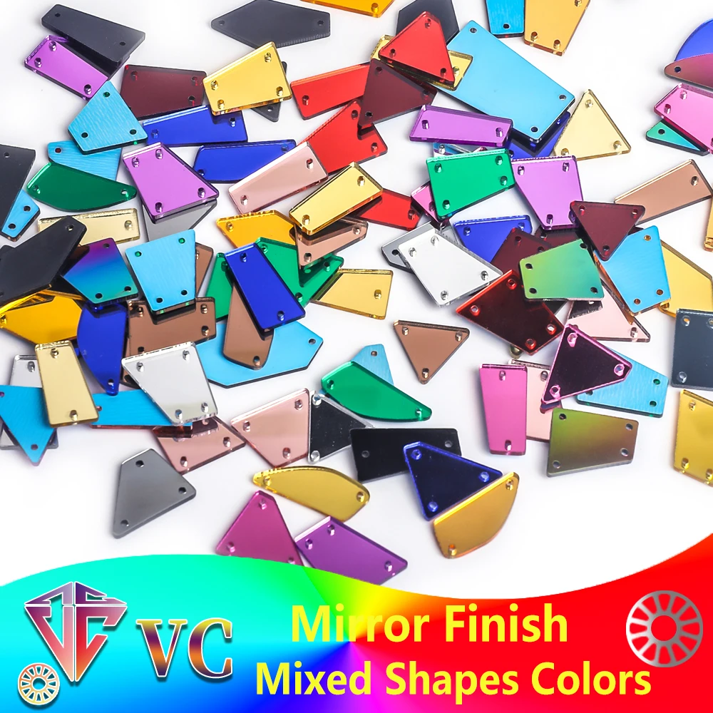 Gemischte Formen Farben Acryl spiegel auf Strass steinen nähen unregelmäßige Steine Kristalle Strass für DIY Hochzeits dekorationen f0209