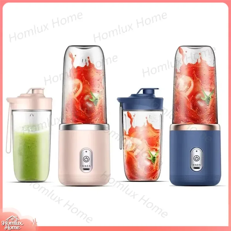Portable Mini Juicer USB Rechargeable 6 Blade 400ml Fruit Blender Smoothie Maker for Home Outdoor Travel RV Camping Kitchen