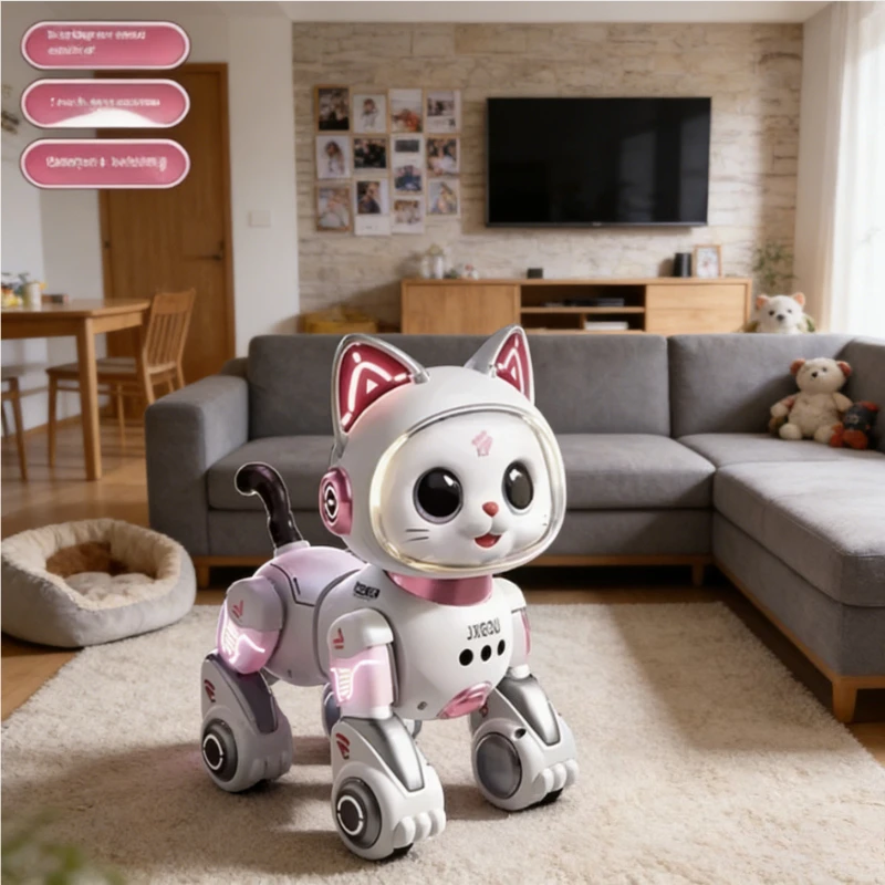 

Electric Remote Control Walking Robot Cat Toy Ready-to-Play Meowing Interactive Gift for Boys Girls Kids Holiday