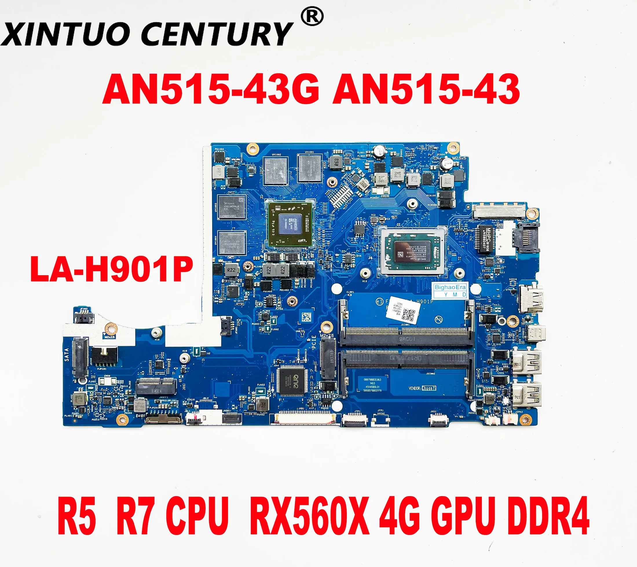 FH50P LA-H901P motherboard for Acer AN515-43G AN515-43 Laptop Motherboard with R5 R7 CPU RX560X 4G GPU DDR4 100% Test Work