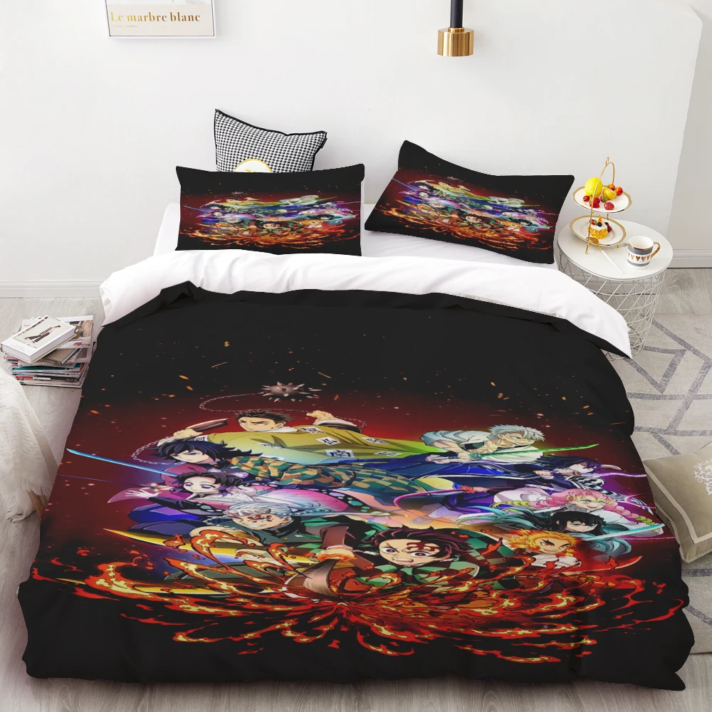 Duvet Cover Demon Slayer Kimetsu No Yaiba Kamado Nezuko Anime Polyester Bedding Set Duvet Cover Set Printed Cartoon Home Decor - view 5