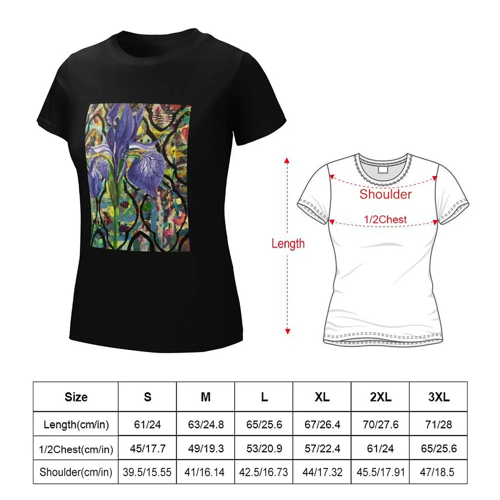 IRIS with pattern T-Shirt cute tops plus size tops oversized animal print shirt for girls workout shirts for Women