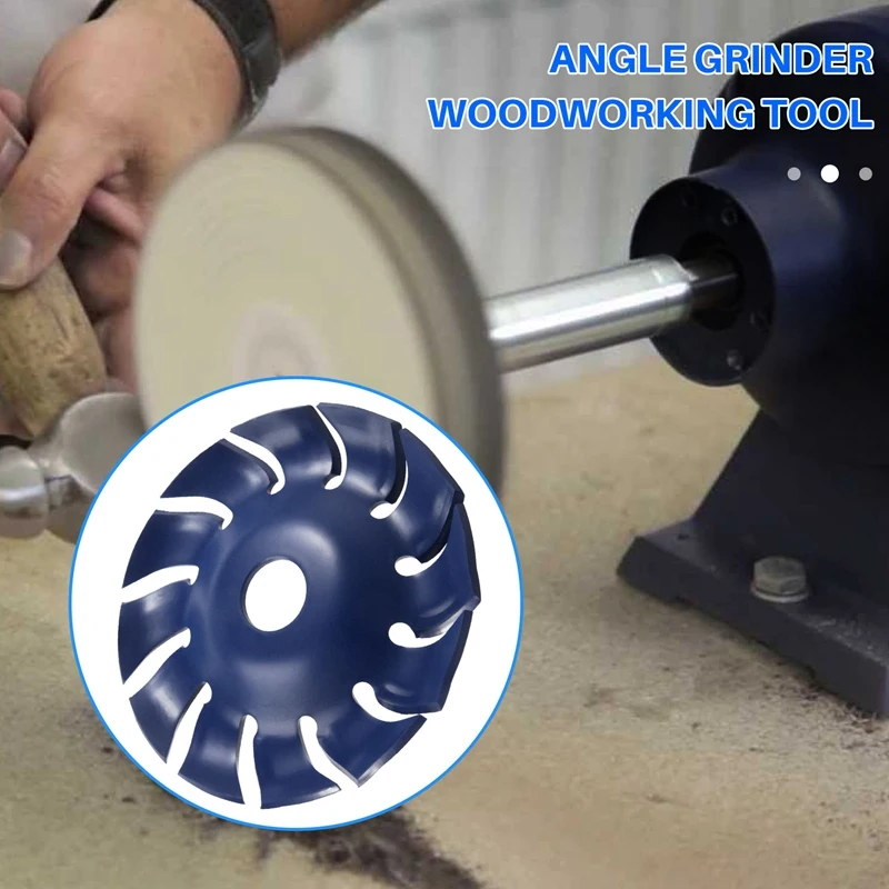 ABUL-12 Teeth Wood Carving Disc 22Mm Bore Grinder Wood Shaping Blade For 125 Angle Grinder Woodworking Tool