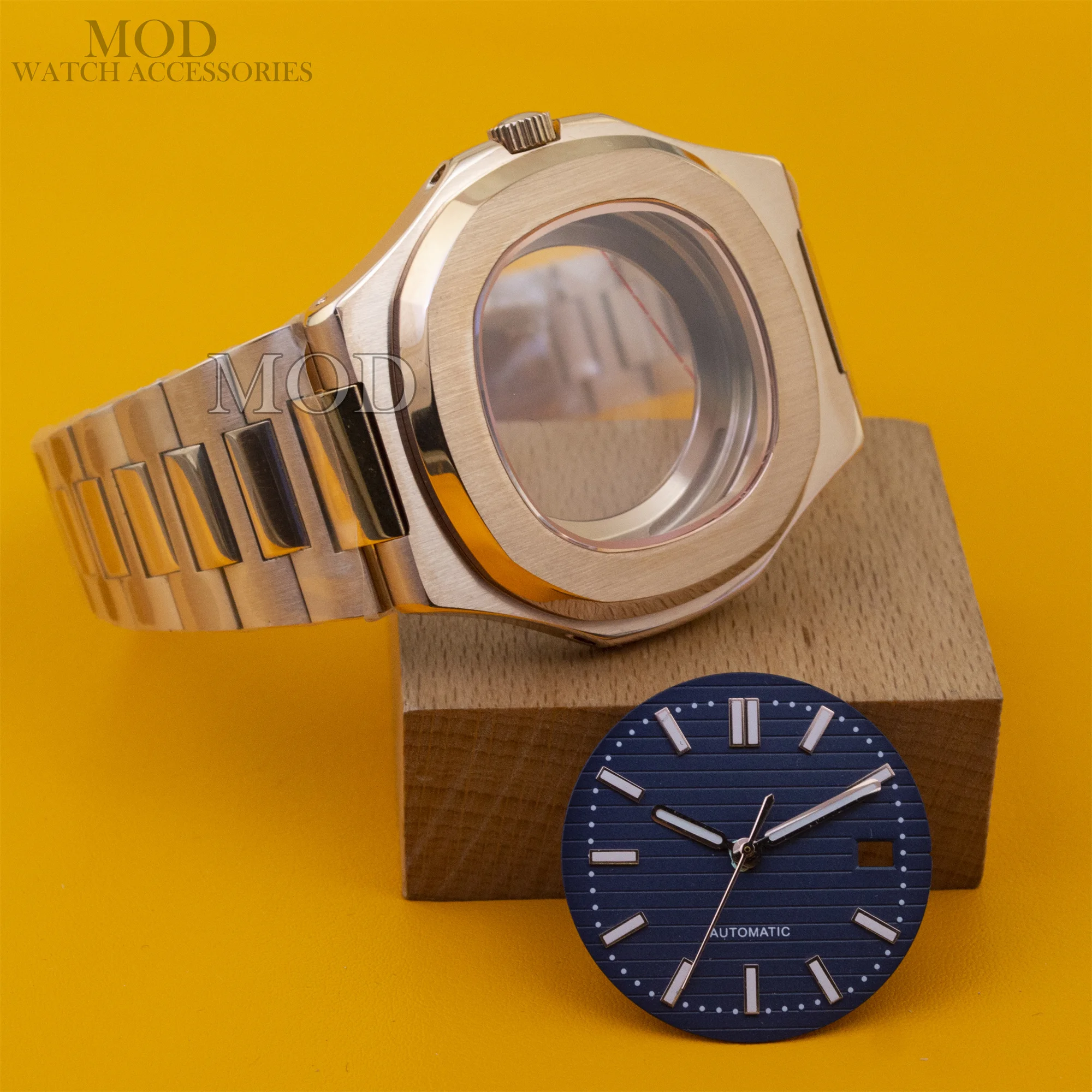 

NH35 Case 41mm Stainless Steel Case Strap 30.5mm Dial Hands Mens Watchcase For Nautilus NH35 Automatic Movement Mod Accessories
