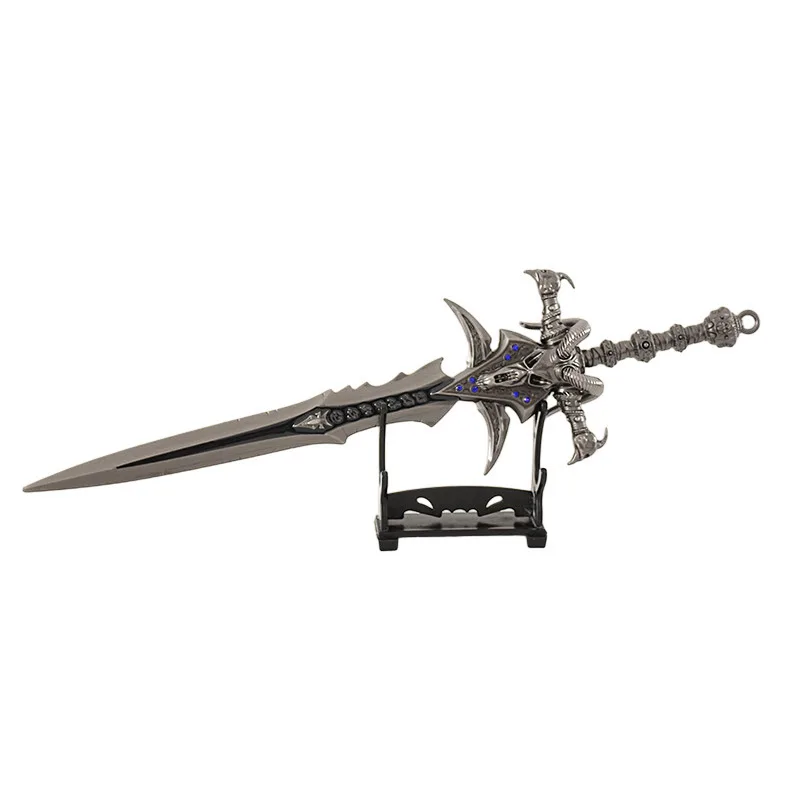 30 cm World of Warcraft Frostmourne Schafkopf Schwert Spiel Peripherie Vollmetallornament mit Ausstellungsstand Cosplay Waffen Spielzeug