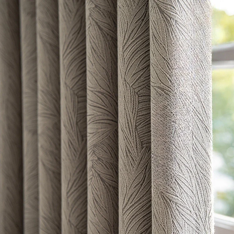 

French Luxurious Jacquard Texture High Quality Blackout Curtains for Living Room Bedroom Uv Protection Thermal Insulated Curtain