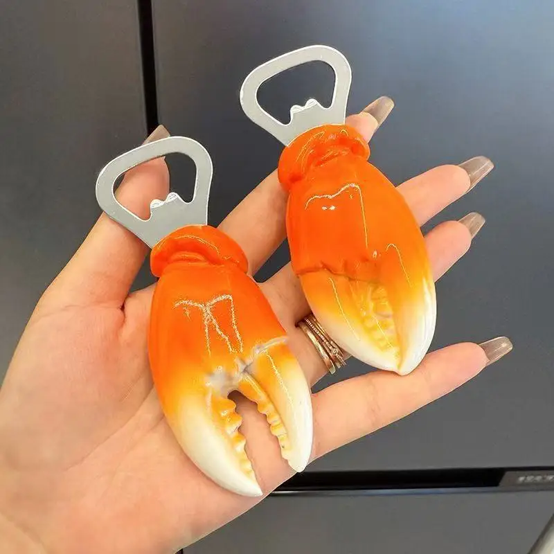 Crab Claw Magnet Beer Bottle Opener Multifunctional Fridge Sticker Creative Kitchen Decor Can Opener For Home Bar