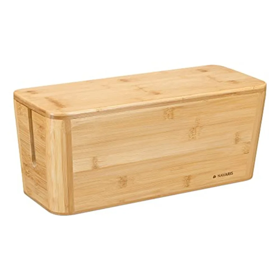 

Коробка для хранения кабелей - бамбуковый органайзер для проводов, удлинителей, зарядных устройств и сетевых кабелей - 15,5 дюймов x