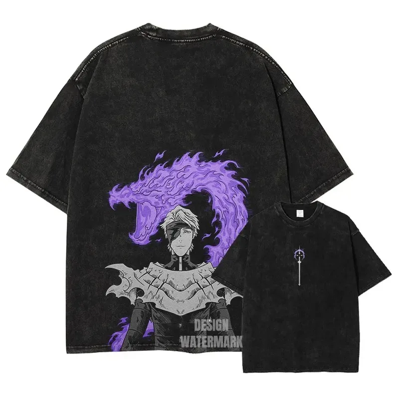 2026 Bleach Ichigo Hollow Double Sided Anime Graphic Vintage Washed T-Shirt Oversized Y2K Cotton Tee For Anime Enthusiasts view 4
