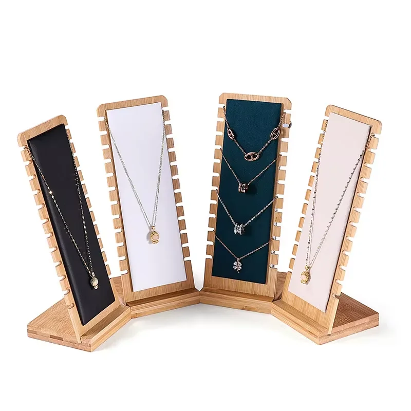 Bamboo Jewelry Display Rack Multiple Necklace Pendant Rack Necklace Storage Display Hanging Jewelry Storage Props