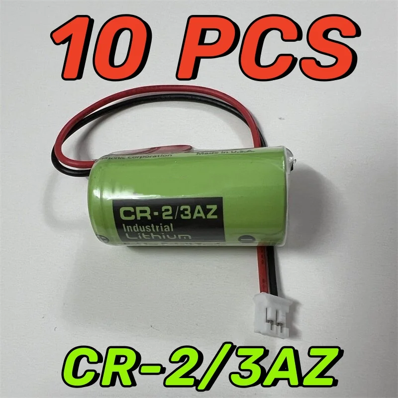 

10PCS 3V CR-2/3AZ CR17335 Original Lithium PLC Battery With White Connector