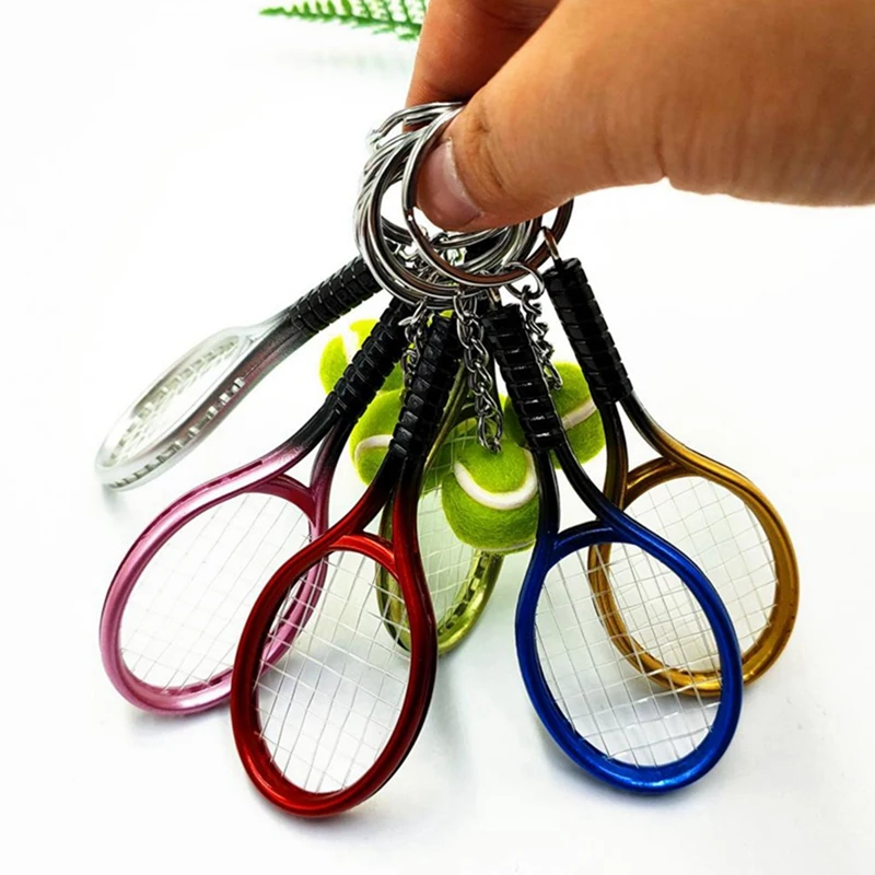 

24Pcs Mini Tennis Racket Ball Keychain Pendant Bag Accessories For Bag Sport Advertisement Fans Souvenirs Key Ring