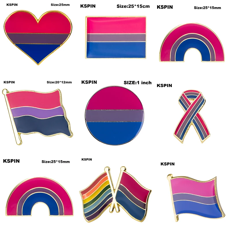 Bisexual pride Badge Symbol Pin Metal Badges Decorative Brooch Pins for Clothes Brooch Jewelry XY0774