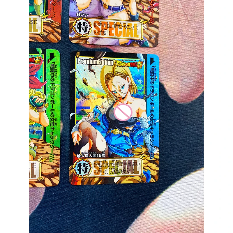 Anime Dragon Ball Lunch Bulma Android 18 War-Damaged Beauty Homemade Flash Cards Game Collection Children\'s Toys Birthday Gifts