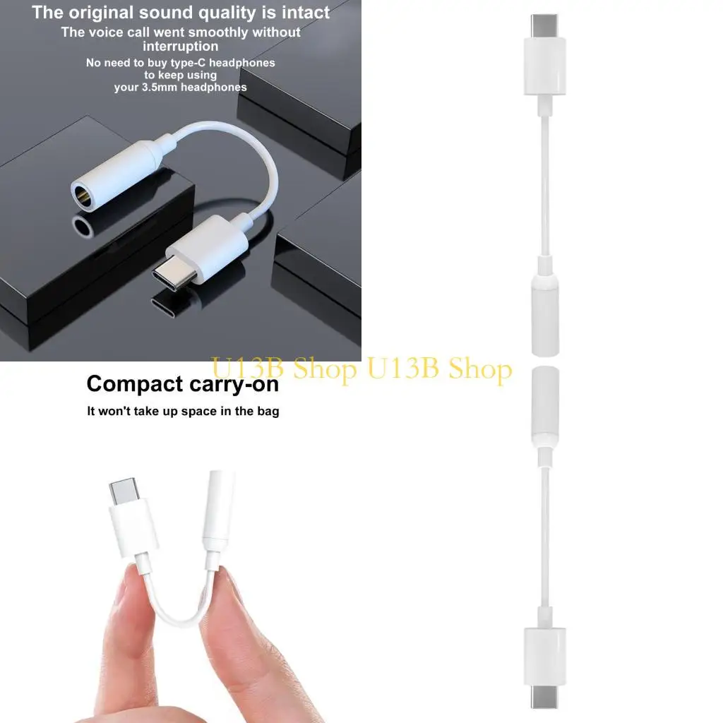 

U13B Type C to 3.5mm Aux Cable Fast Charging Headphones Adapter Converters Cord Wire