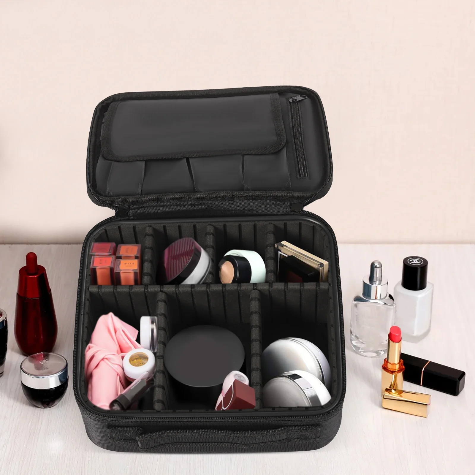 

Makeup Bag Cosmetic Organiser Bag Waterproof Makeup Storage Case Brush Bag Cosmetic Case High Volume Toiletry Storage Box