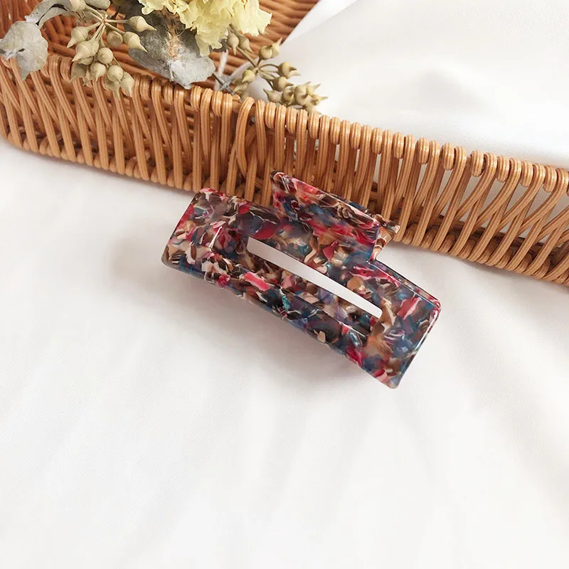 2026 Farbenfrohe Acetat-Haarklammer in Übergröße, Geometrische Haarspange, Modische Krabbenklammer für Damen-Haaraccessoires – Detail 7
