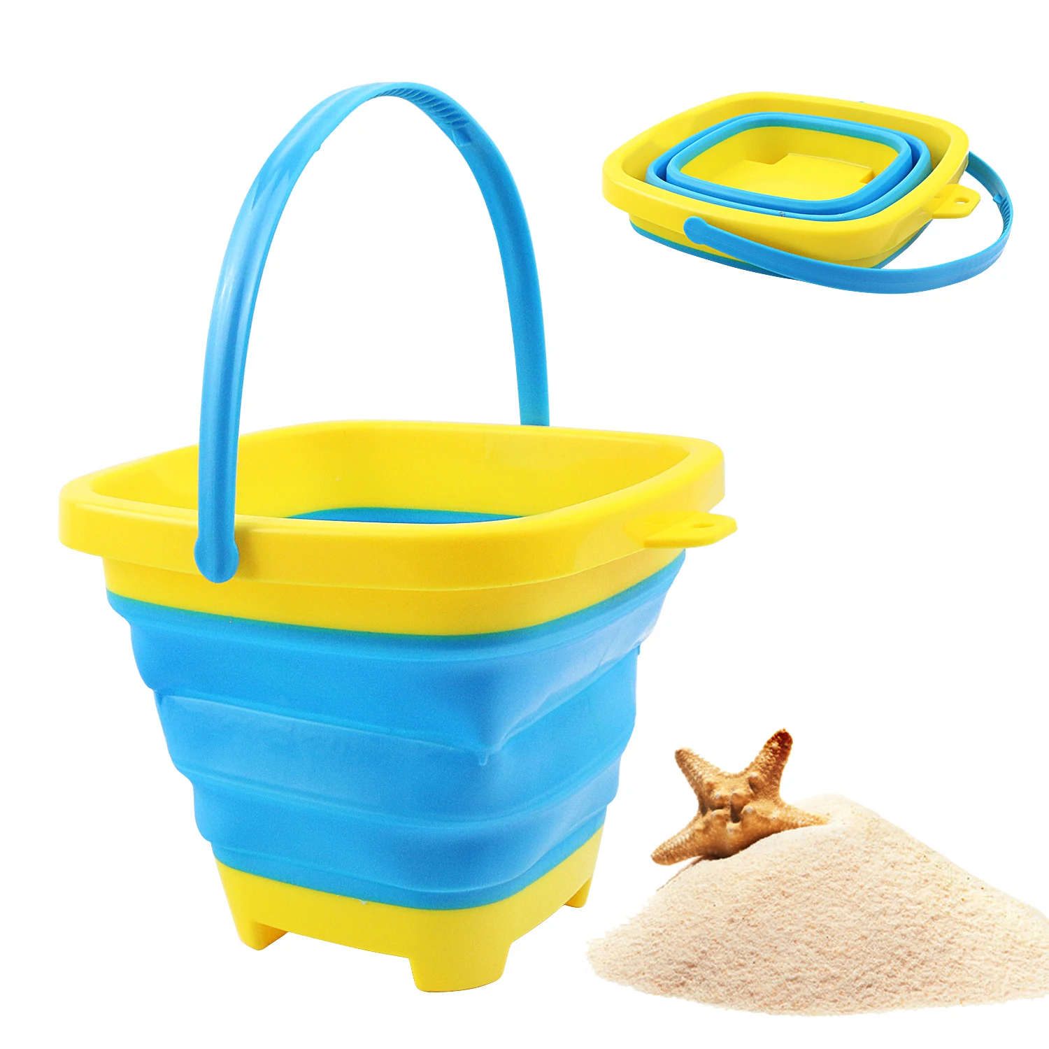 Children's beach toys multifunctional folding water play and shower handheld silicone bucket male and female bathroom toys