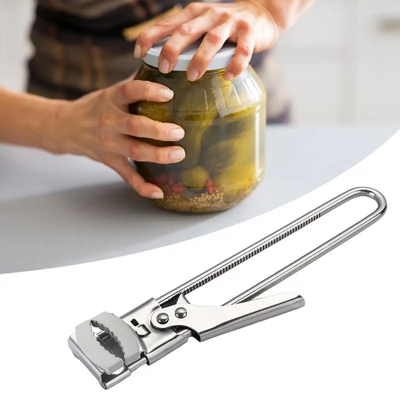 Ajustável aço inoxidável multifuncional pode abridor, antiderrapante, manual jar, garrafa ajuda abertura, acessórios de cozinha, gadget