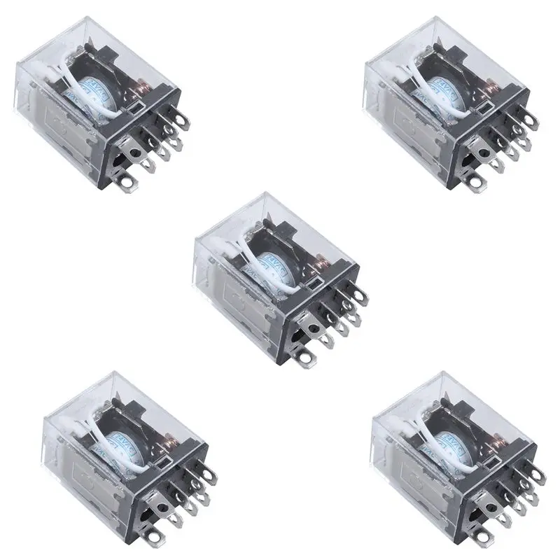 SEWS-5X JQX-13F LY2 AC 24V Coil 8-Pin DPDT Red LED Electromagnetic Relay