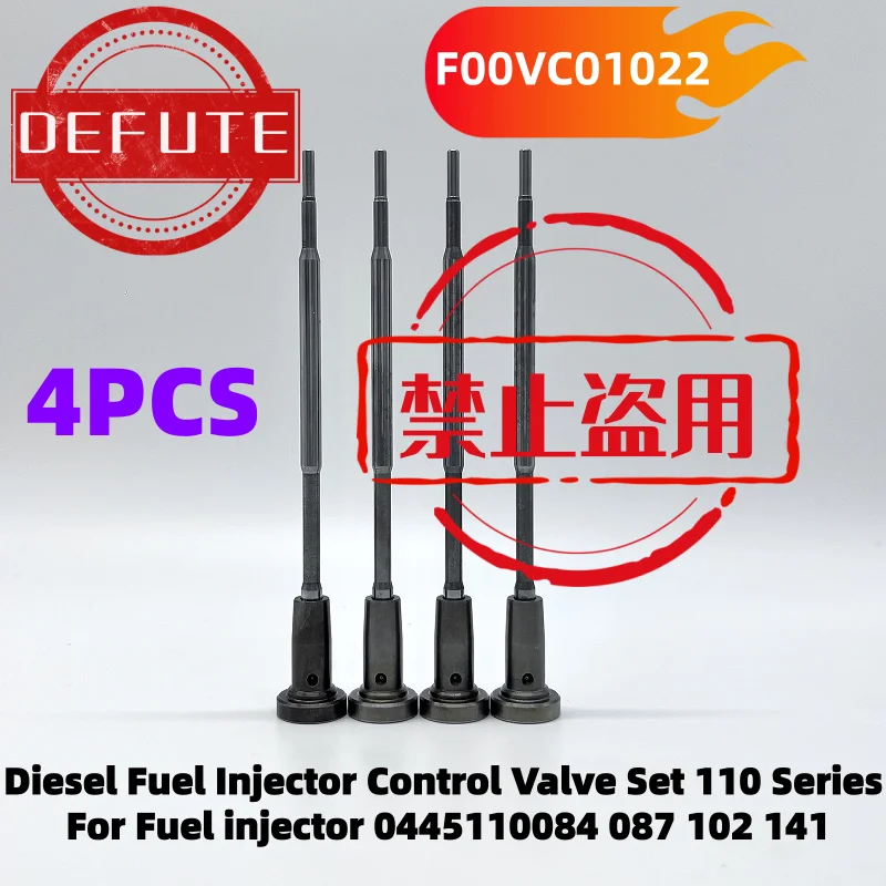 4Pcs F00VC01022 High Quality Diesel Fuel Injector Control Valve Set 110 Series For Fuel injector 0445110084 087 102 141