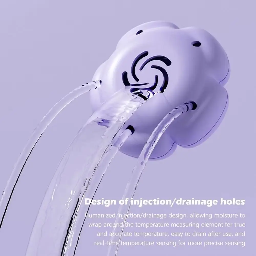 Waterproof Baby Bath Thermometer Three-color Reminder Shockproof Digital Water Temperature Meter Flower Shaped Floating Design