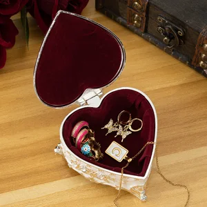 European Vintage Jewelry Storage Box, kleines goldplattiertes Metall, kreatives handbemaltes, High-End-Rosa, Baumwolle Baumwolle 11 Hauptverkäufe Goldener Jahrgang - №10