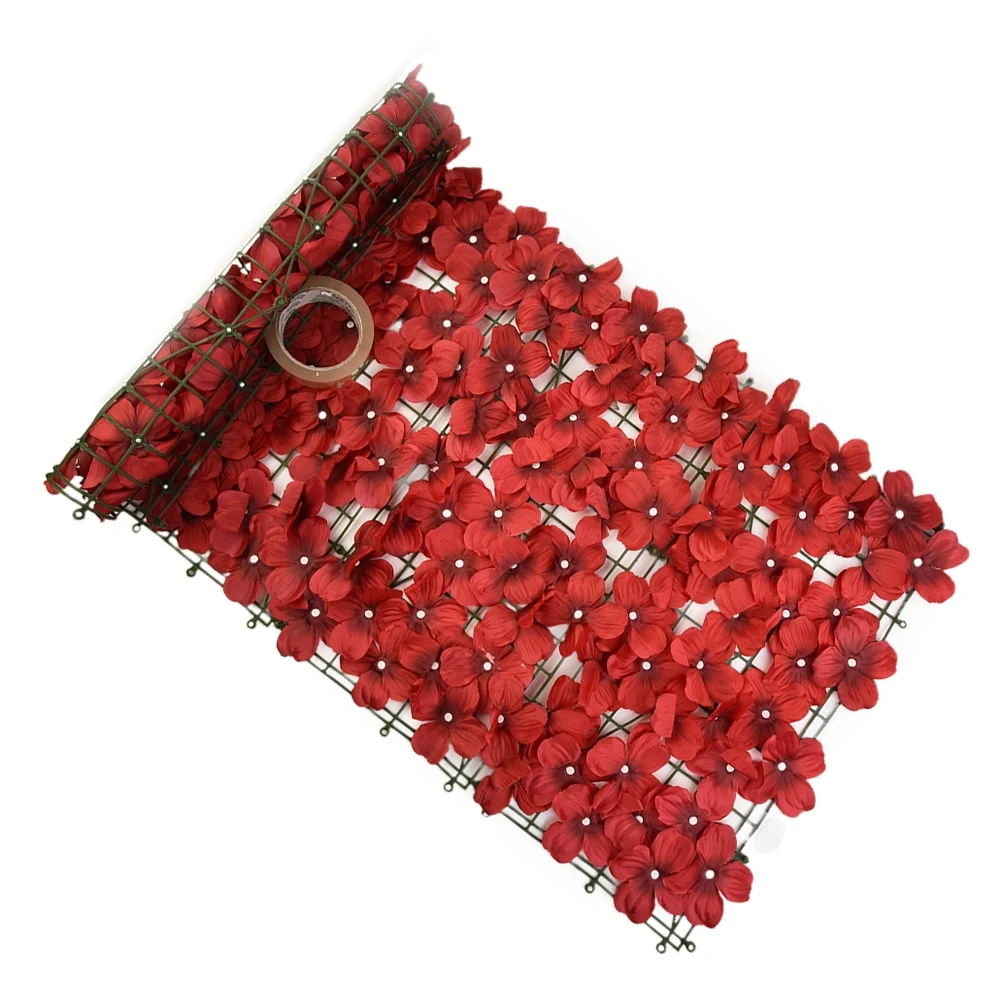 

Outdoor Artificial For Cherry Blossom Fence Screen for Wall and Hedge Cover with Realistic Flower and For Leaf Mix