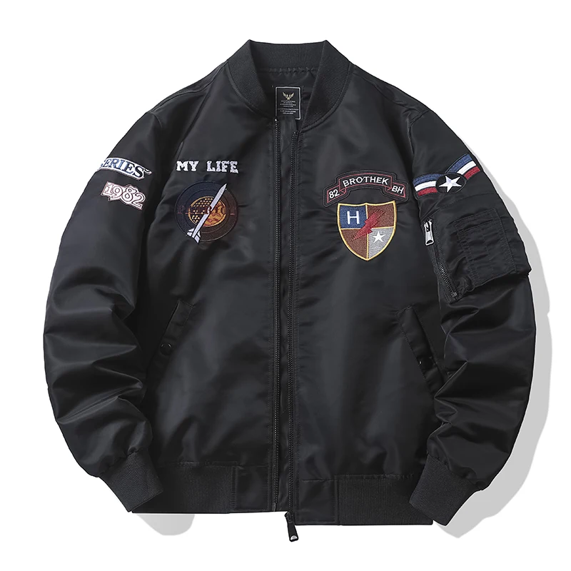 

Новая мужская бейсбольная куртка MA Pilot: модный военный летный костюм большого размера для весны и осени, из полиэфирного волокна, приталенный крой