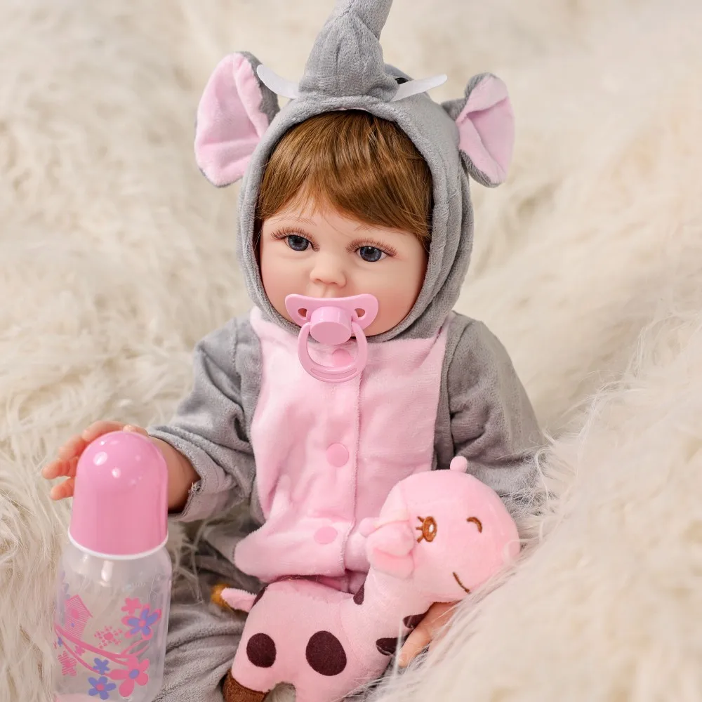 ตุ๊กตาไวนิล Cloveray ขนาด 20 นิ้ว รุ่นคลาสสิก แบบเต็มตัวเหมือนจริง ชุดตุ๊กตาช้างน่ารักสุดๆ ของขวัญคริสต์มาสสำหรับเด็ก