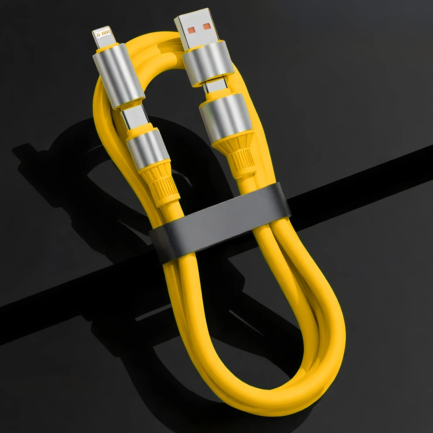 Cable de carga rápida 4 en 1 de 240W para iPhone15 16 17 Android USB tipo C Cable cargador multipuerto línea de Cable de carga USB múltiple