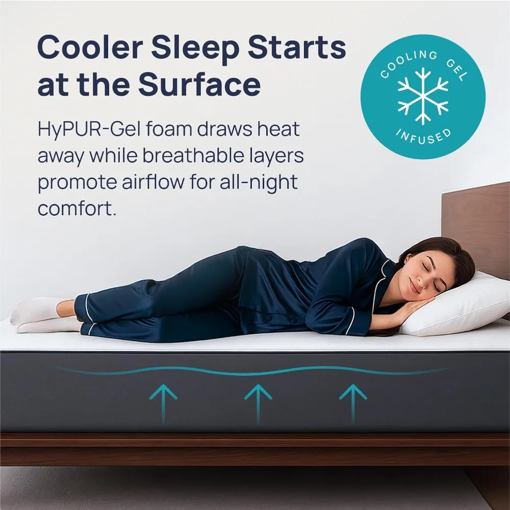 مرتبة مونتيري توين XL مقاس 10 بوصة متوسطة الثابتة. خالية من الألياف الزجاجية. صنع في الولايات المتحدة الأمريكية. تنفس #2