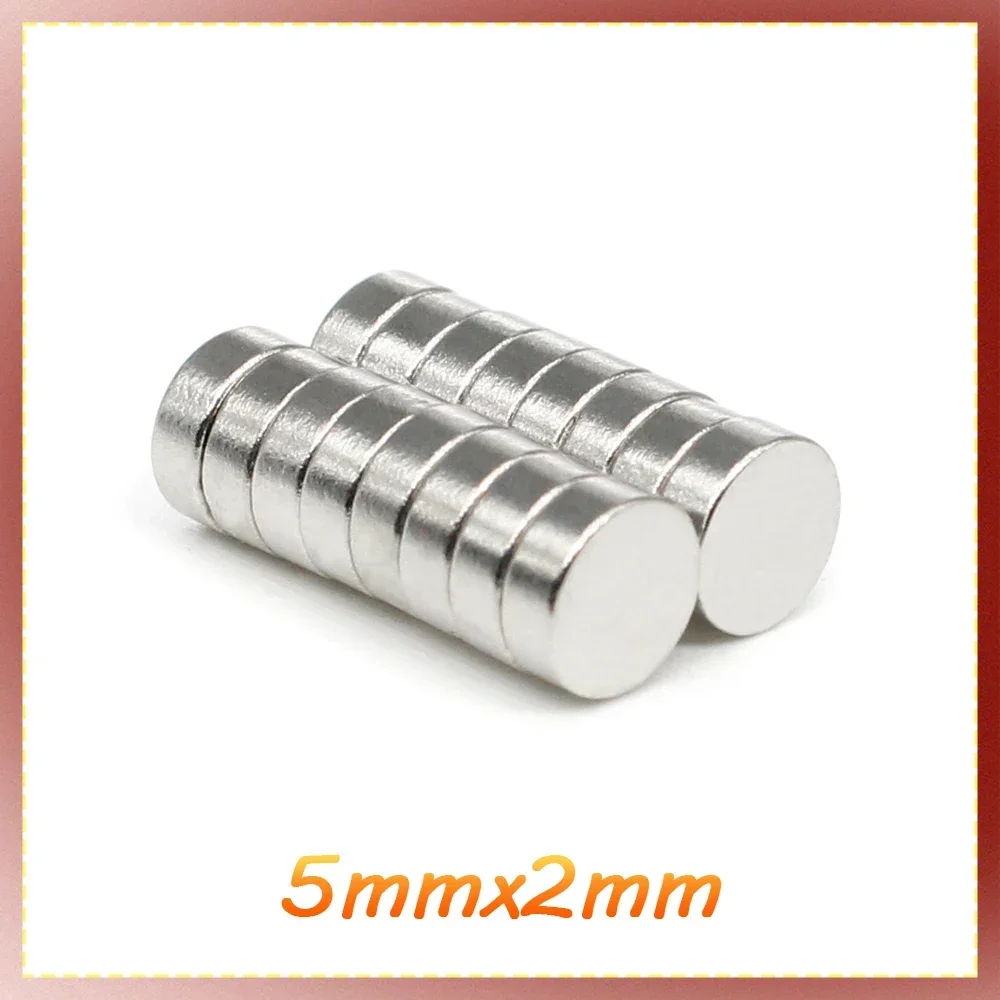 50/100/200/500/1000/1500PCS 5x2 Rare Earth Strong Magnets 5x2mm Small Round Magnets Disc 5mmx2mm Permanent Neodymium Magnets 5*2