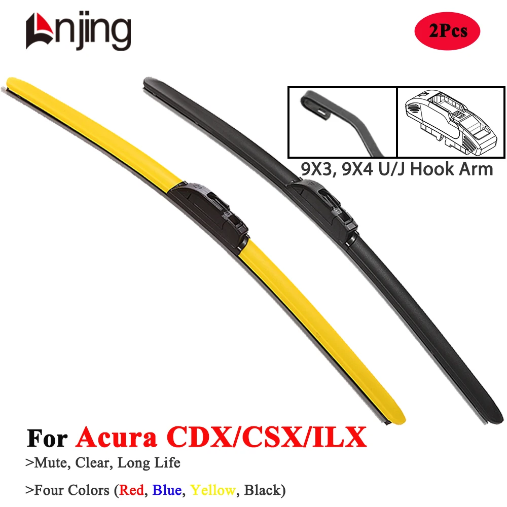 

LNJING Colorful Wiper Blade For Acura CDX CSX ILX DE 2006 2007 2008 2009 2011 2013 2014 2016 2020 2022 2023 2024 Car Accessories