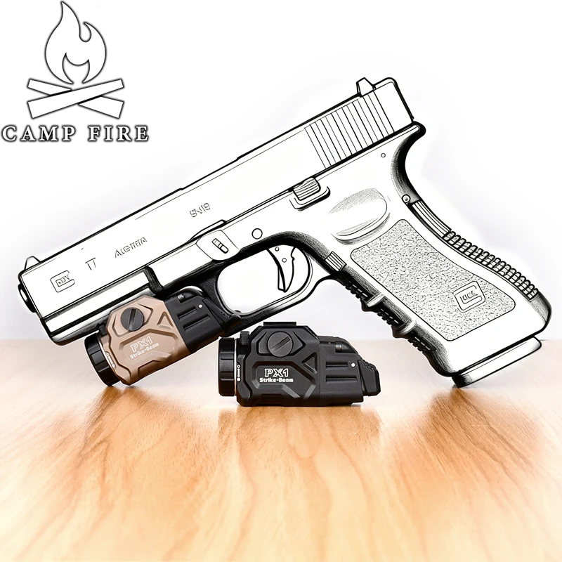 

PX1 WADSN Pistol Light Strobe Function Airsoft Rail Mounted Tactical Light Rail Clamp Ambidextrous on/off rear switch