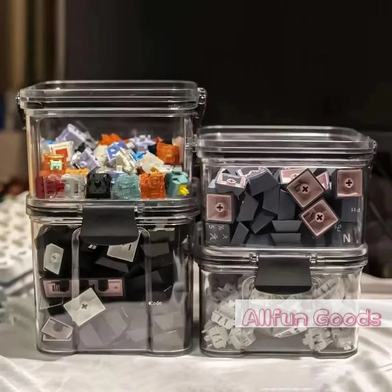 [TG835]Keyboard Switches Container Storage Box PC Polycarbonate Switches Box For Mechanical Keyboard 460ml Multi-purpose Use