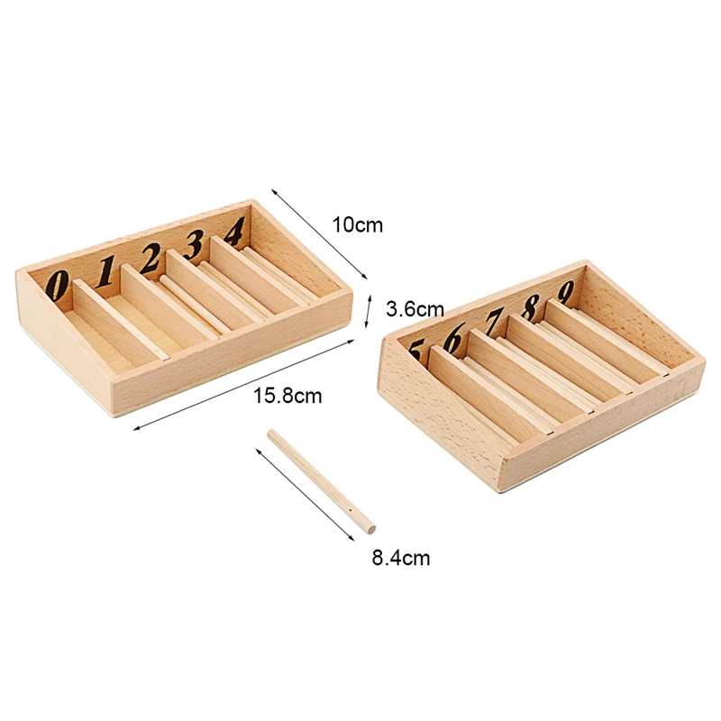 Versione familiare scatola mandrino giocattolo matematico Montessori con 45 mandrini dimensioni Smaill asta mandrino giocattoli regalo educativo precoce dell'asilo