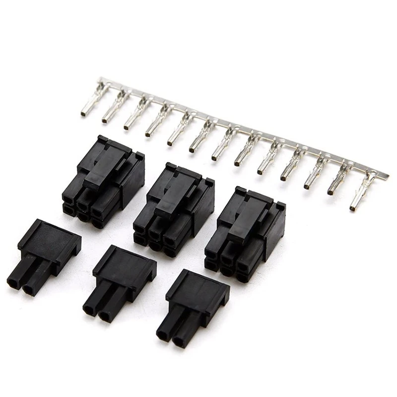 800Pcs Crimp Female Terminals Pin Plug + 100Pcs 5557 8(6+2)P ATX EPS PCI-E Connectors With Plastic Box