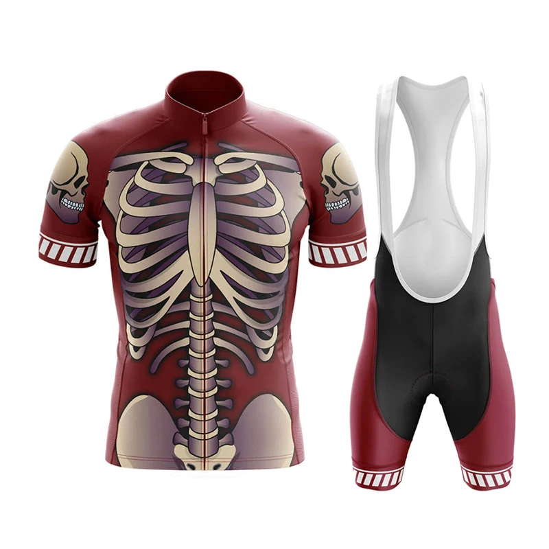 Skeleton Pattern Cycling Jersey Set 2022 Summer Men Road Bicycle Clothing Mountain Bike Uniform Breathable MTB Maillot Ciclismo