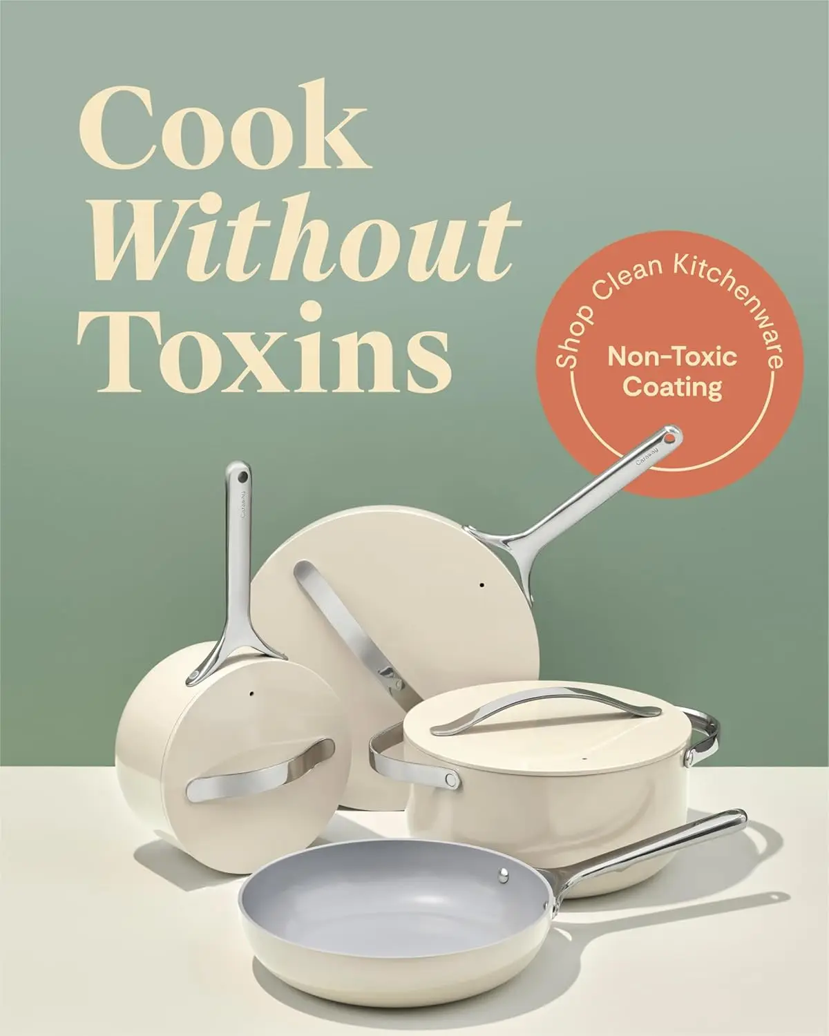 

Non-stick Ceramic Cookware Set (12 Piece) Pots, Pans, Lids and Kitchen Storage - PFAS & PFOA Free -Factory Direct Sales