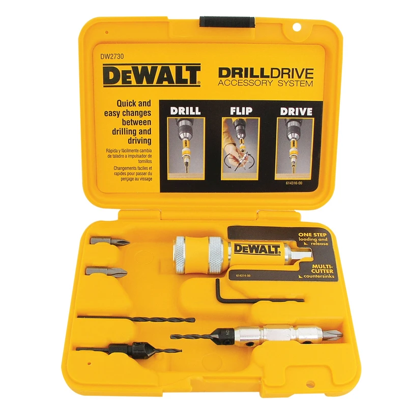 DEWALT DW2730 8PC Drill Drive Kit With Moisture-Proof Box Carpenter Drilling Professional Power Tool Accessories