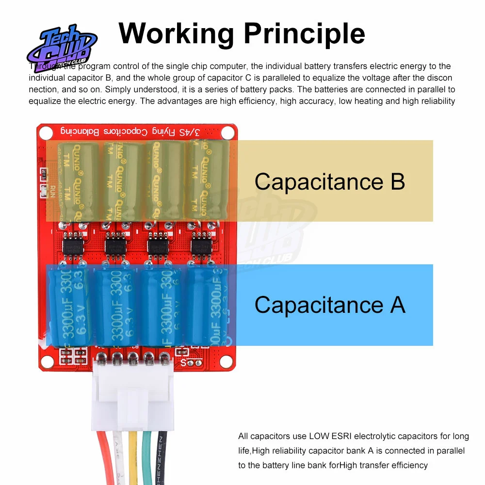 Imagem -04 - Grupo Inteiro Balanceador Ativo Li-ion Lifepo4 Bateria Equalizador Bms Placa do Capacitor de Transferência de Energia para Kit de Ferramentas Elétricas 3a