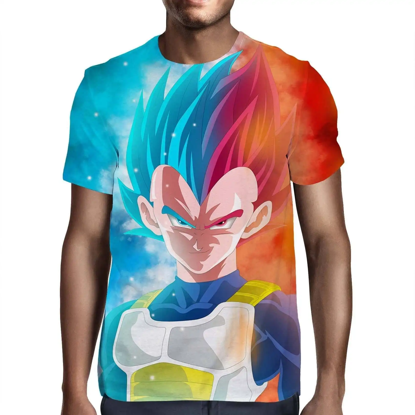 

Японская аниме-футболка Dragon Ball Z с 3D-принтом Vegeta Super Saiyan God Blue SSGSS, крутая футболка для детей и взрослых, модная одежда для косплея